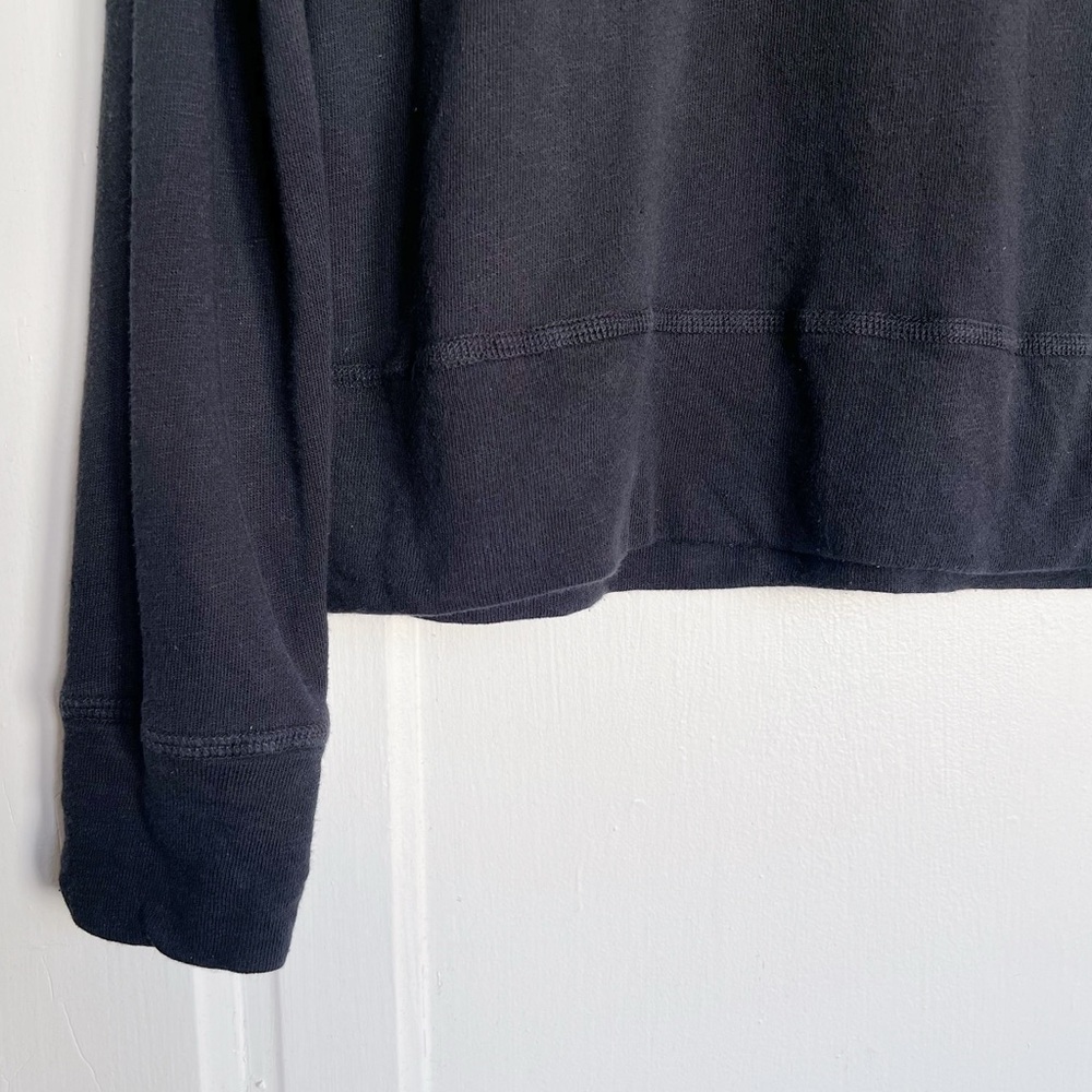 James Perse • Vintage French Terry Sweatshirt black raglan pullover cotton knit - Picture 7 of 10